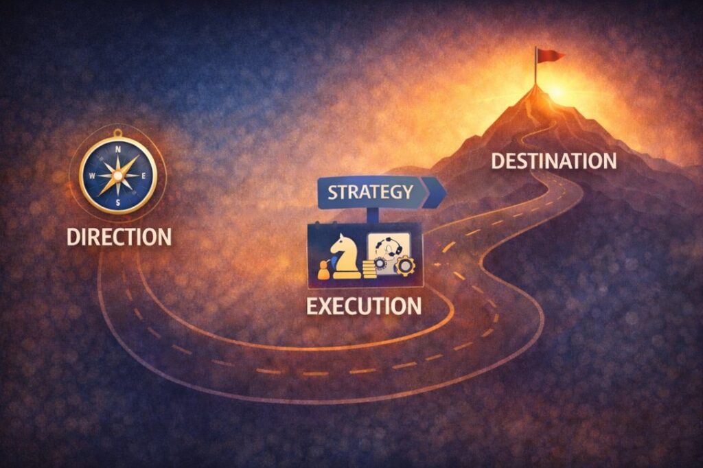 Direction to strategy to destination